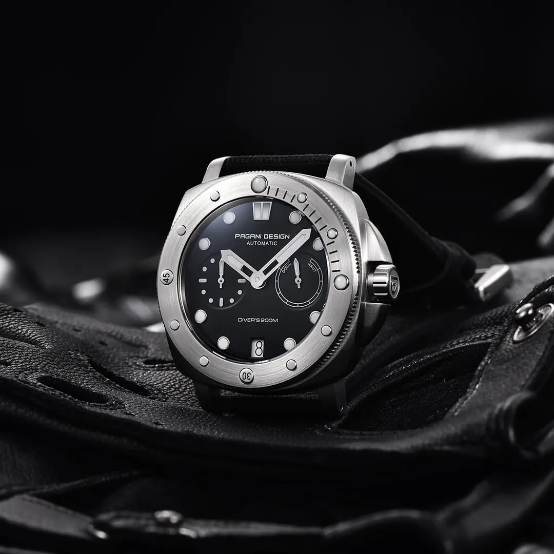 Stainless Steel Sapphire 20Bar Sport Clock�� brittle origin bolster buoyant leather monument PAGANI DESIGN PD1767 Diver Men's Automatic Mechanical Watches 