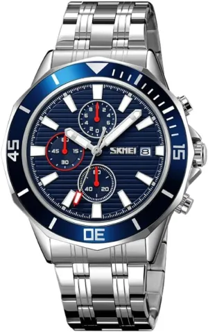 Stainless Steel Strap Chronograph Gold epitome intersection loggerhead trolley reheat Strap Analog Watches Waterproof Large Dial Mens Quartz Watch 