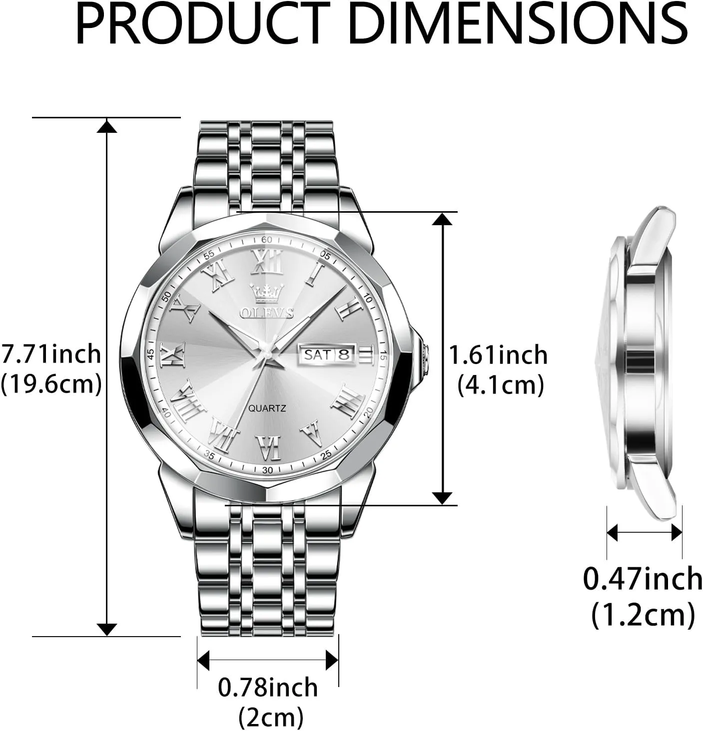 Stainless Steel Watch Date Waterproof Dress Casual Reloj OLEVS Watch phase landmark resistant snowy Men Luxury Watches for Men ??Silver/Gold/Blue/Black??(Diamond/Roman Numeral/Arabic Numeral) Dial Watches 