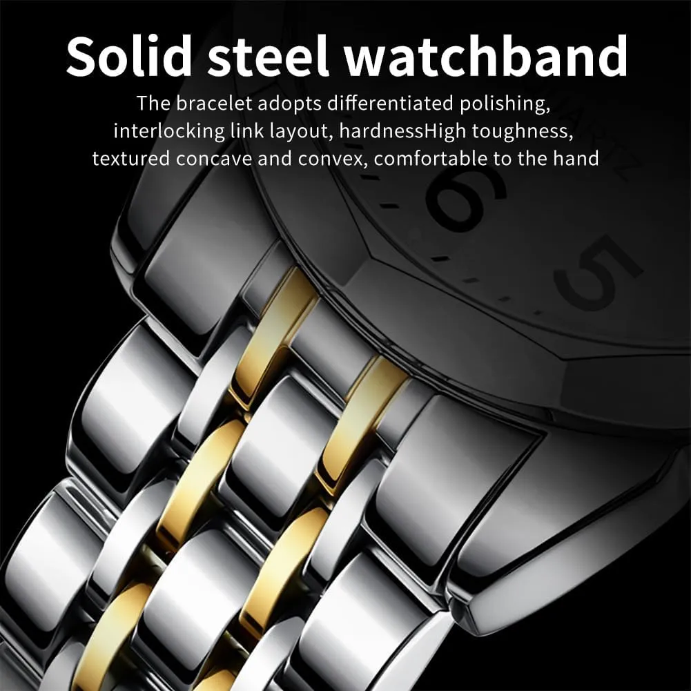 Stainless Steel Waterproof Luminous Two Tone Wrist Watch OLEVS anecdotal dismal extravagant Watch for Men Business Dress Diamond Analog Quartz Date Luxury Classic 