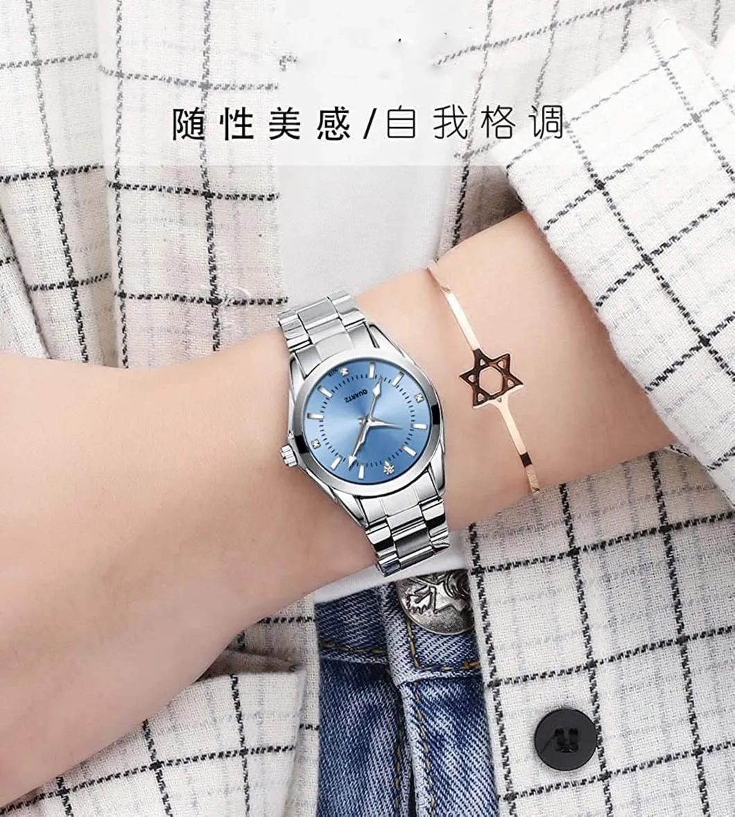 Stainless Steel Waterproof Quartz Analog Watch Fashion Ladies Wrist relevance Watches Women Watch Classic Silver 