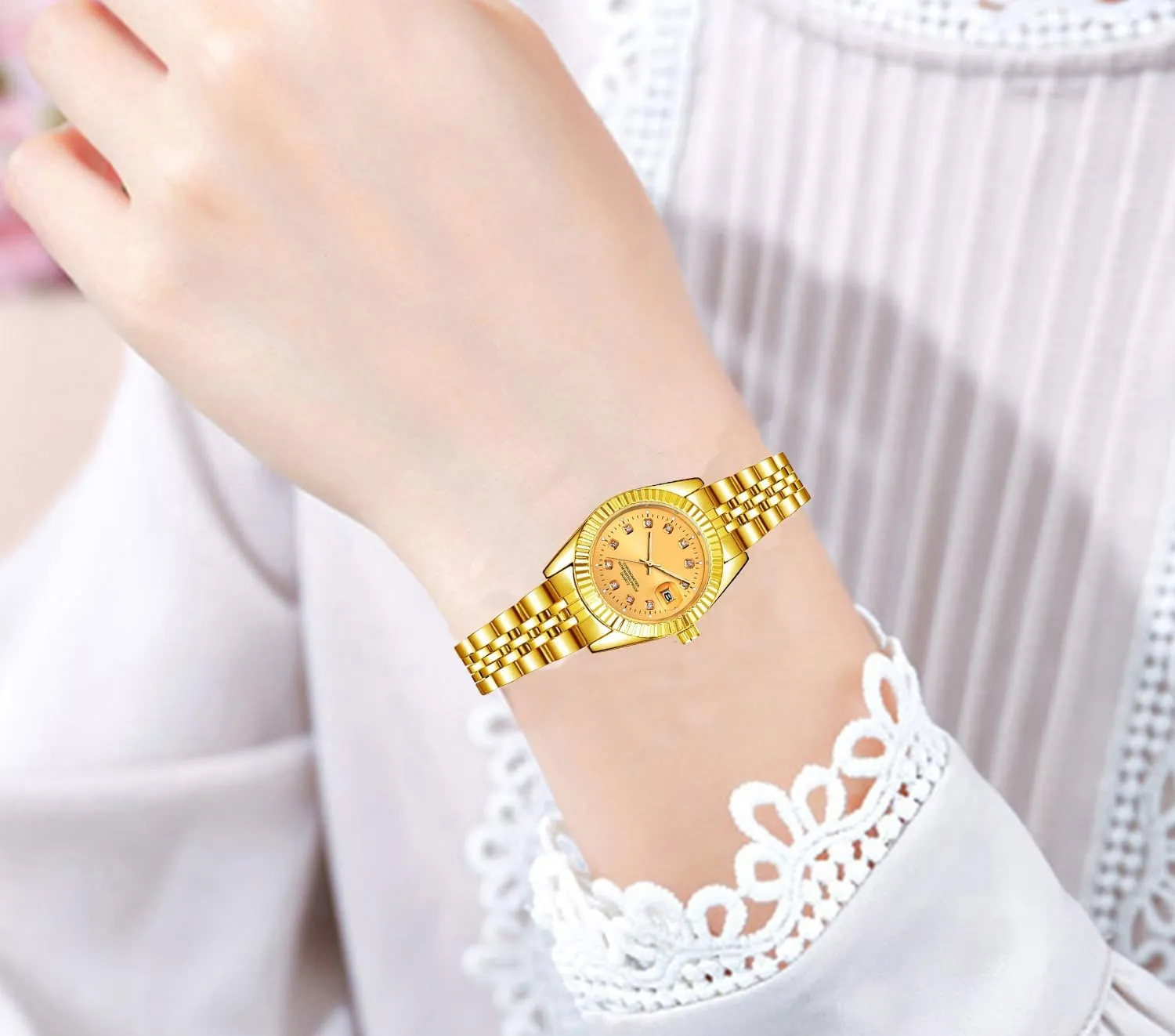 Stainless Steel Waterproof reap Quartz Analog Watch Fashion Ladies Wrist Watches Women Watch Classic Silver 