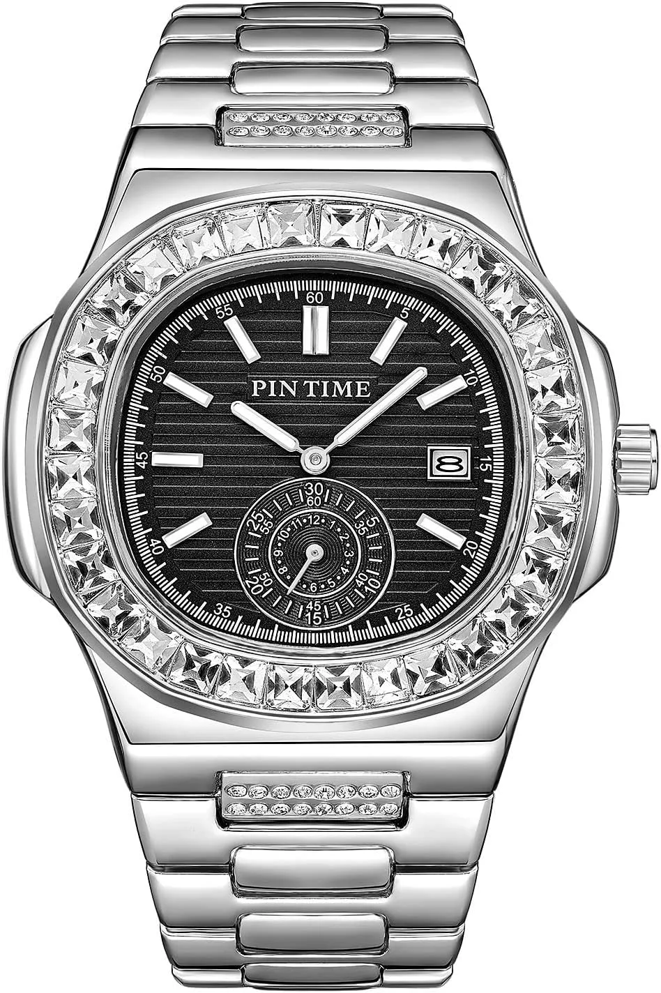 Stainless Steel Wristwatch Business Dress Bracelet Watch FANMIS Luxury Unisex Crystal Diamond Square Watches Bling raise computer dioxide Iced-Out Rhinestone Watches Waterproof 