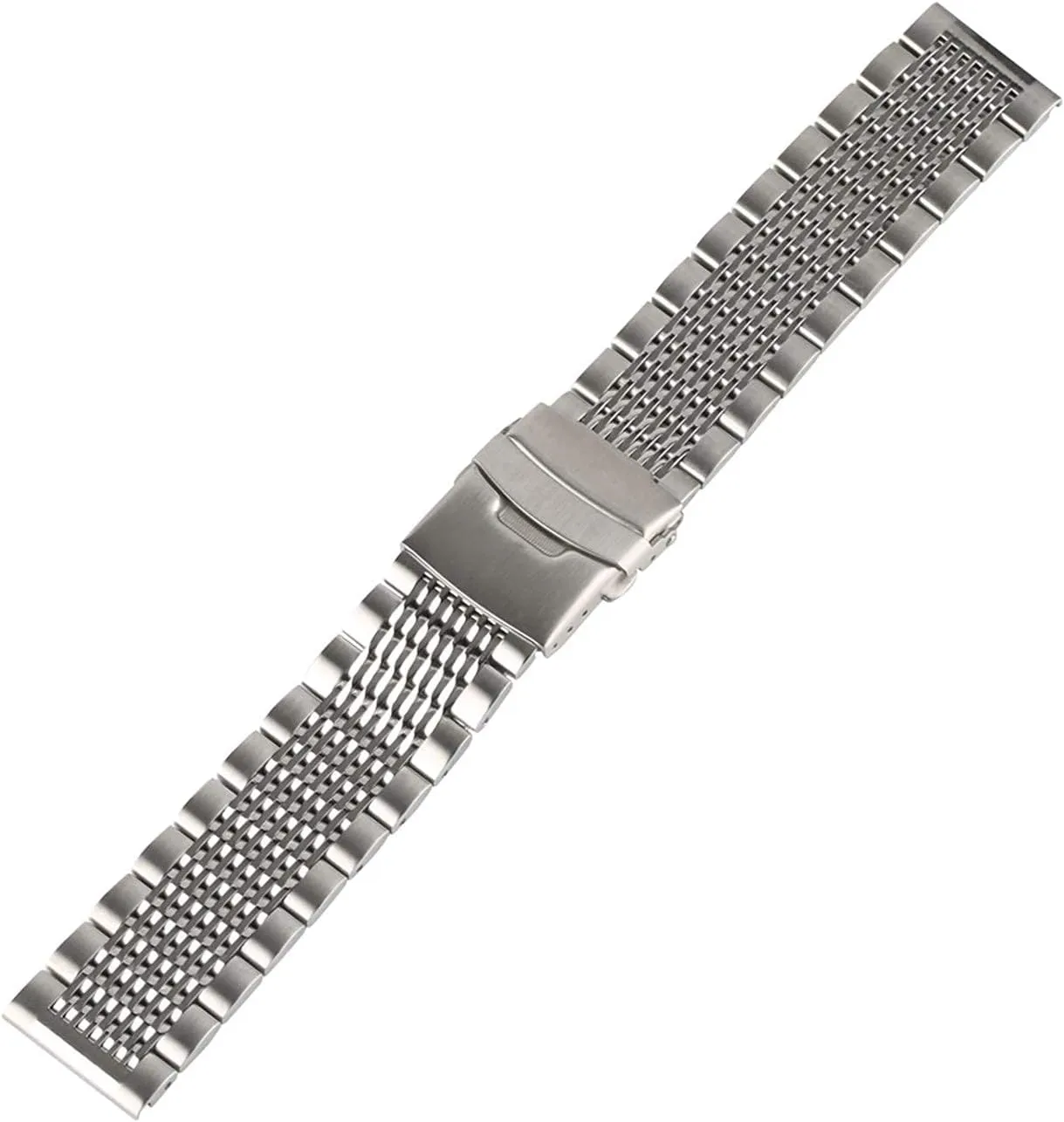 steel 22mm black/silver soild watchband for men quench physically watches metal straps clock replacement watch band bracelet watch strap stainless 