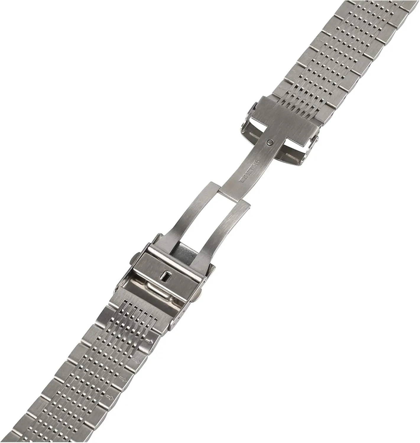 steel 22mm black/silver soild watchband for men quench physically watches metal straps clock replacement watch band bracelet watch strap stainless 