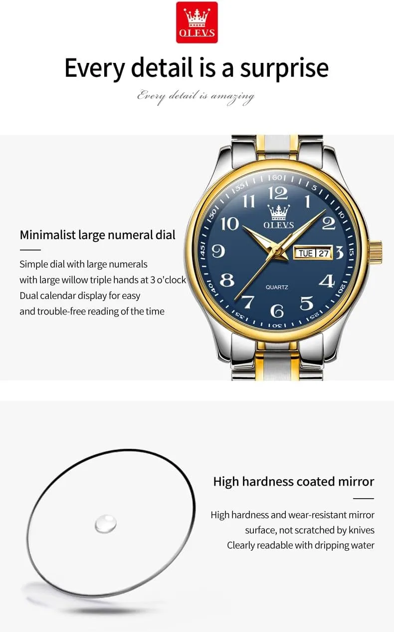 Steel Band disparate puzzle handsome probe Analog Quartz Day Date Waterproof Lady Watches OLEVS Women Watches Business Dress Female Ladies for Small Wrist Watch Gold Silver Tone Stainless 