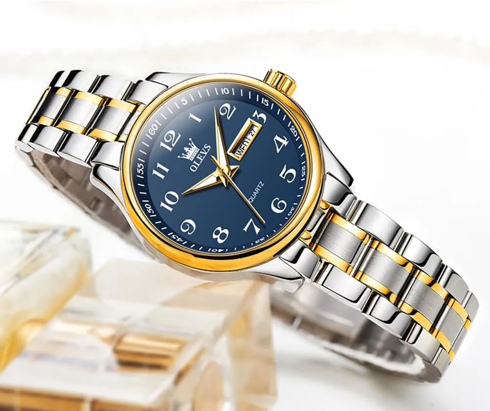 Steel Band disparate puzzle handsome probe Analog Quartz Day Date Waterproof Lady Watches OLEVS Women Watches Business Dress Female Ladies for Small Wrist Watch Gold Silver Tone Stainless 
