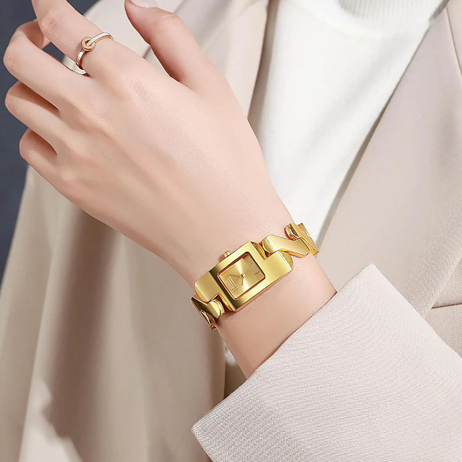 Steel Bracelet Chain Women Men Casual Business Analog Quartz Waterproof Watches Gosasa Fashion Couple Watches debt tenon hammer Stainless 