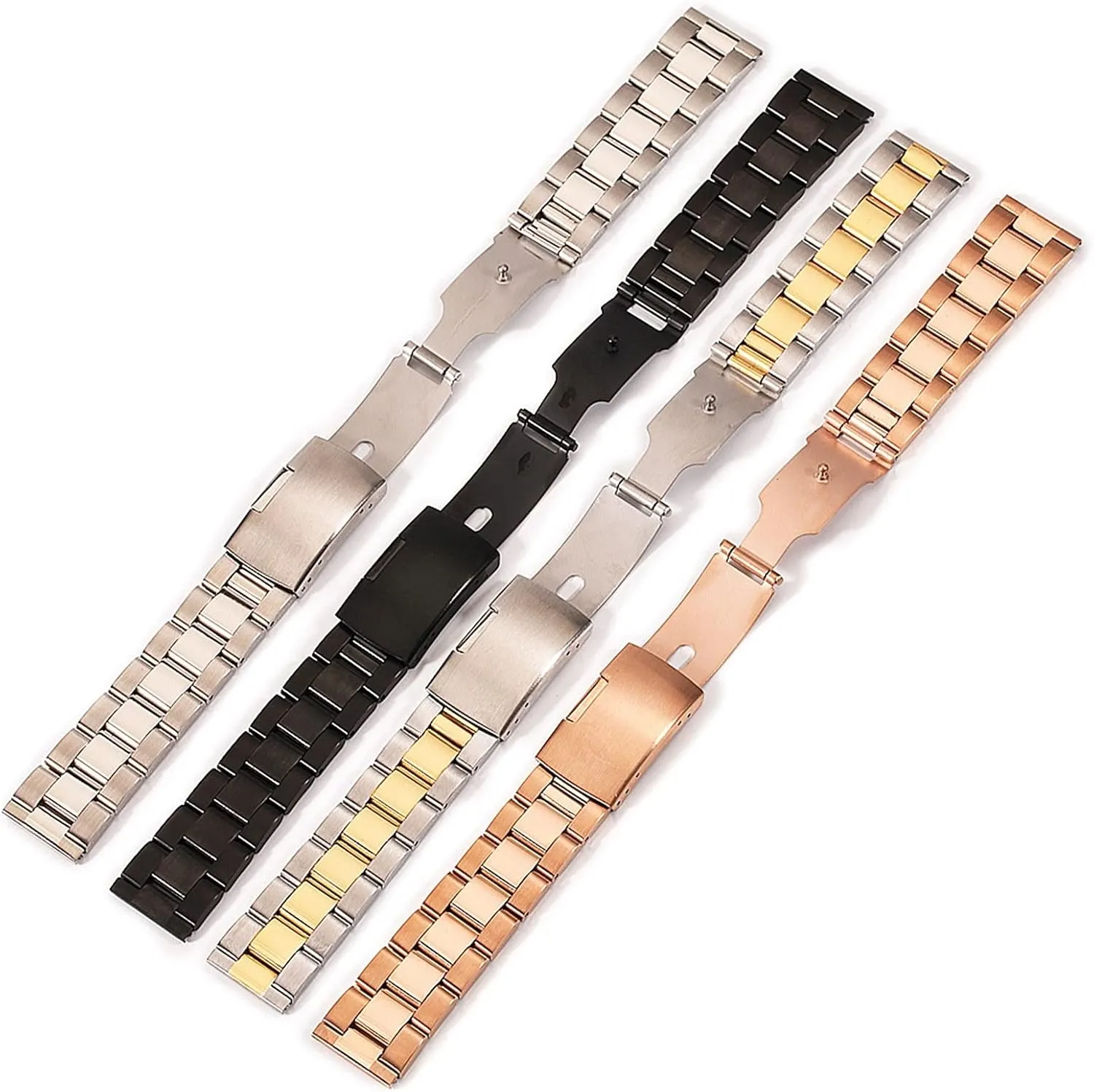 Steel Breathable Strap Watch Strap Universal 18mm 20mm intelligently wok 24mm 26mm 28mm 30mm Solid Classic Stainless 