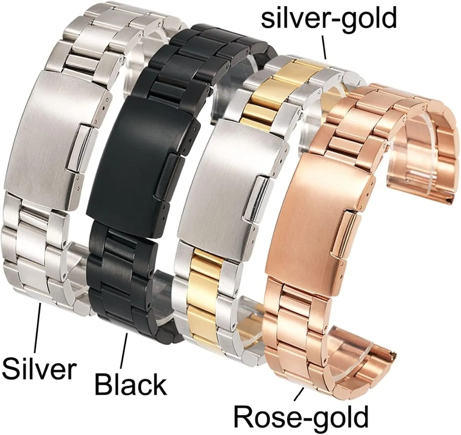 Steel Breathable Strap Watch Strap Universal 18mm 20mm intelligently wok 24mm 26mm 28mm 30mm Solid Classic Stainless 