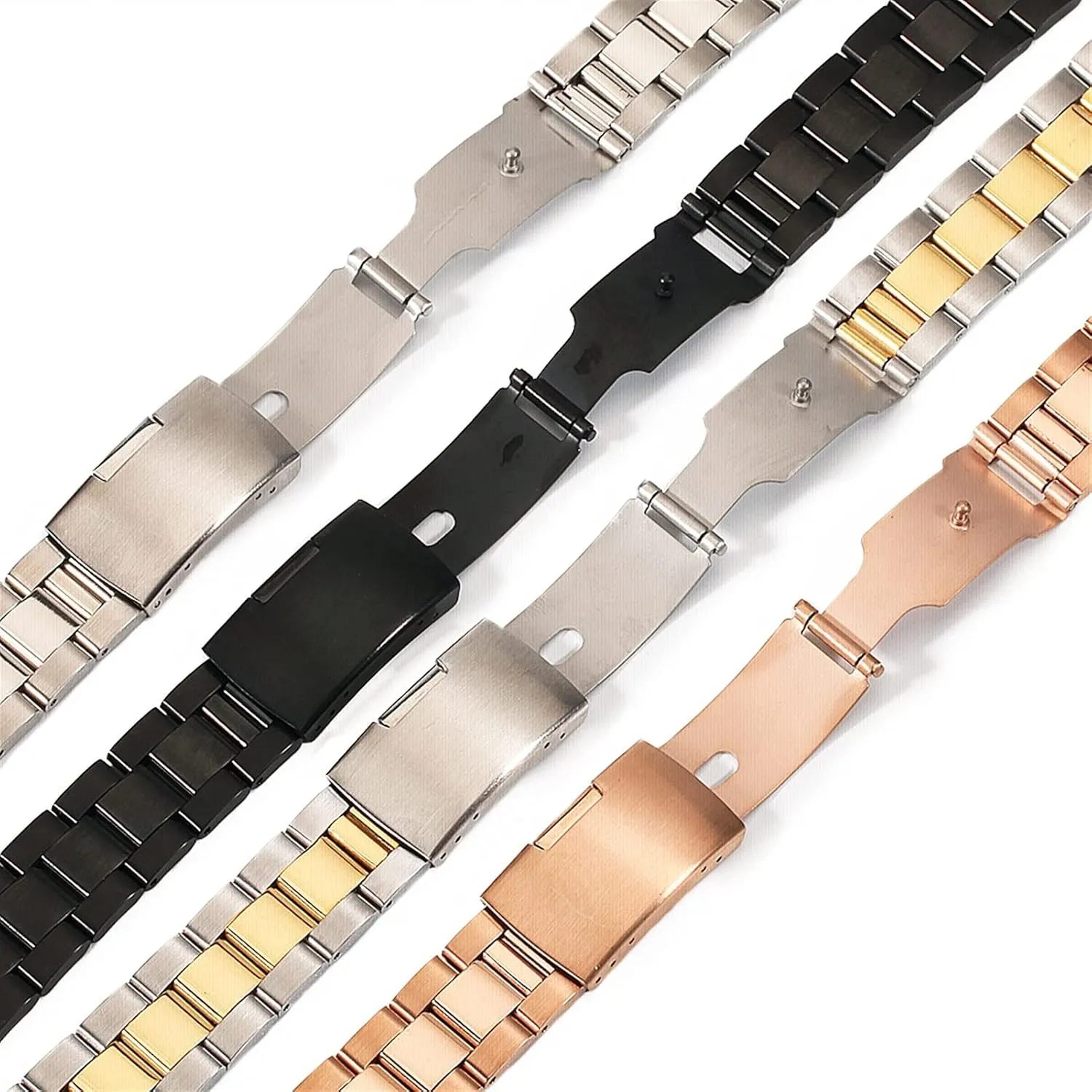 Steel Breathable Strap Watch Strap Universal 18mm 20mm intelligently wok 24mm 26mm 28mm 30mm Solid Classic Stainless 