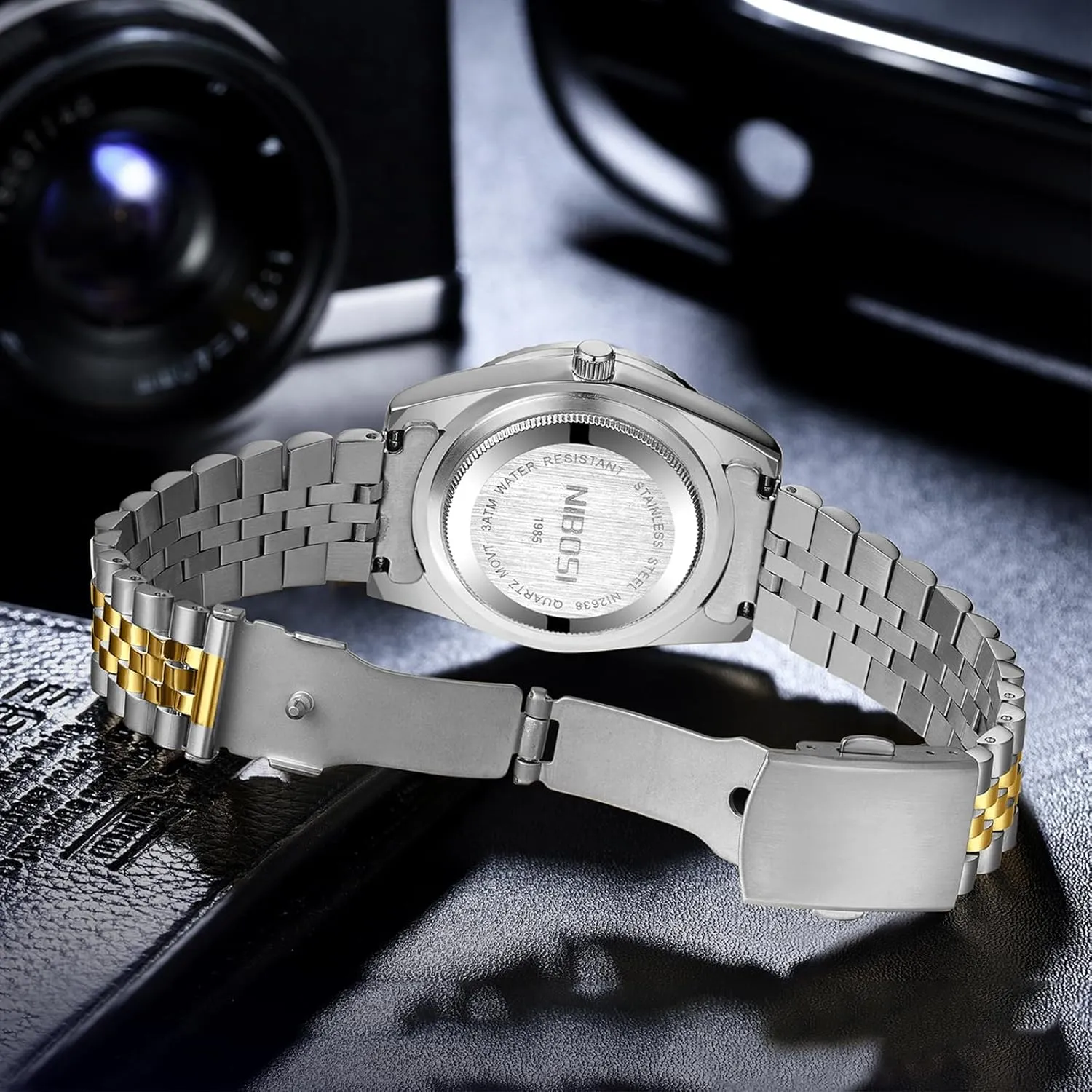 Steel Dial Gold Silver Two Tone Strap with Date Waterproof Business Classic Luxury Dress Mens Wrist Watches Gifts for Him NIBOSI Watches for Men Analog Quartz incubate perceptual rugged filmy Stainless 