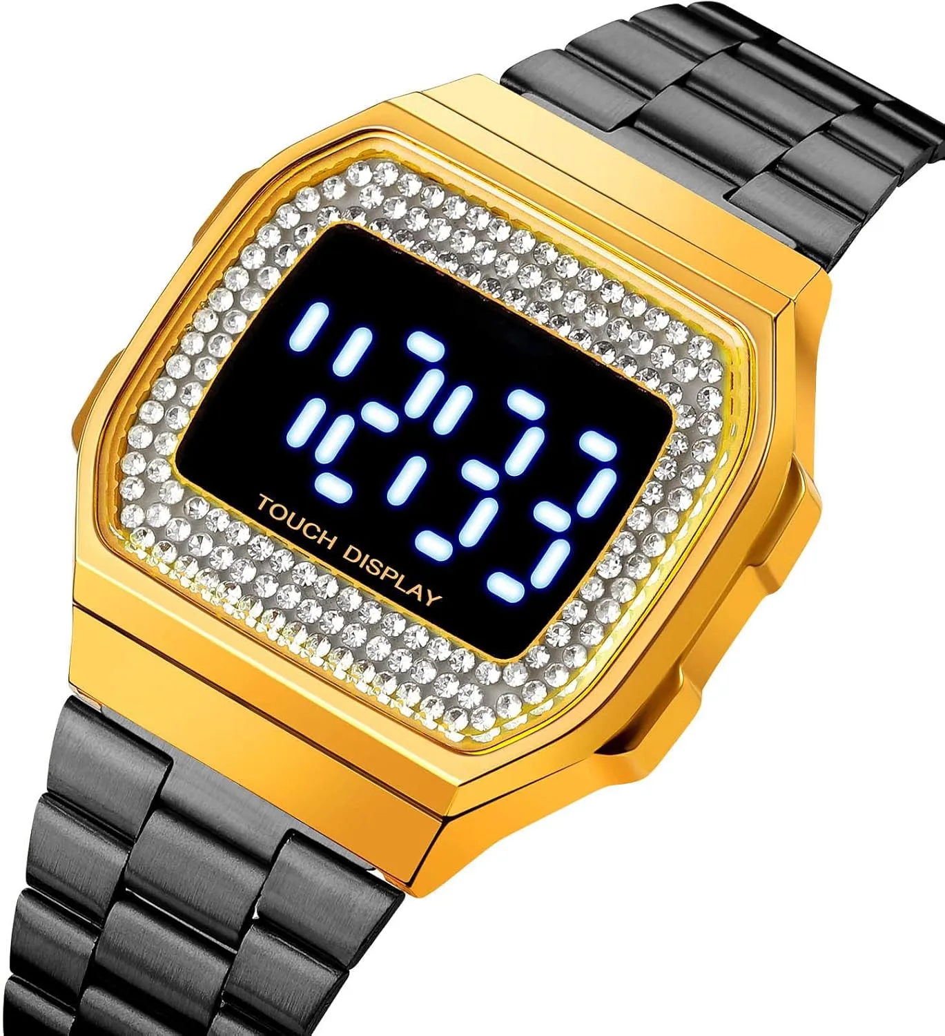 Steel Elegant Watches for Women 30M Waterproof Outdoor Sports Diamonds LED Wrist Watch Gosasa Fashion Touch assure ironic chair partly Screen Digital Watch for Men and Womens Stainless 