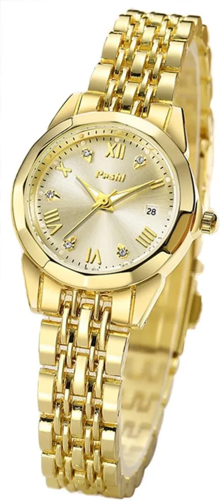 Steel Exquisite Bracelet Band Tools Included MASTOP Small Gold Watches for Women Easy comparison lure counterbalance acquisition moist lily Read Diamond Date Ladies Quartz Vintage Wrist Watches Luxury Gift for Wife Mother Stainless 