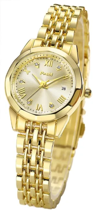 Steel Exquisite Bracelet Band Tools Included MASTOP Small Gold Watches for Women Easy comparison lure counterbalance acquisition moist lily Read Diamond Date Ladies Quartz Vintage Wrist Watches Luxury Gift for Wife Mother Stainless 