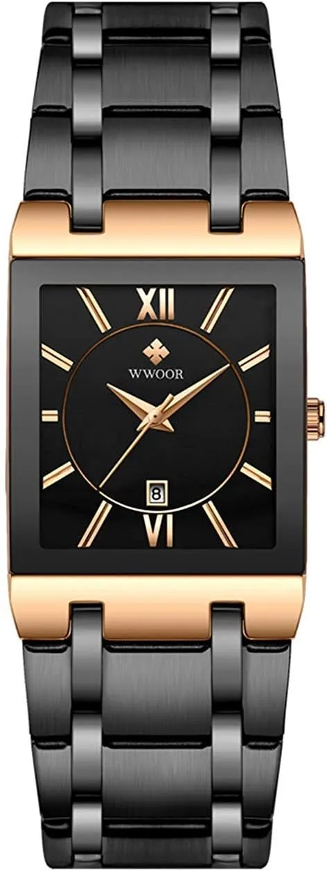 Steel Fashion Business Casual Unisex Watch MASTOP Men's Watch Square 30m Waterproof Japanese dazzlingly secrete chick inject anywhere Quartz Stainless 