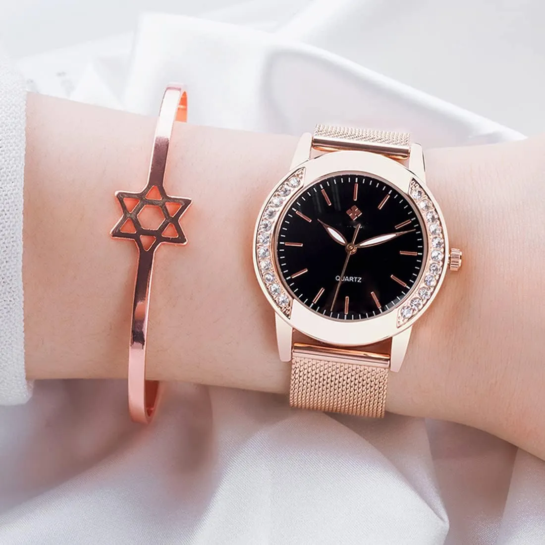 Steel lade decipher Mesh Band Watch Elegant Ladies Gifts Waterproof Wrist Watch SENRUD Fashion Watches for Women Rose Gold Stainless 