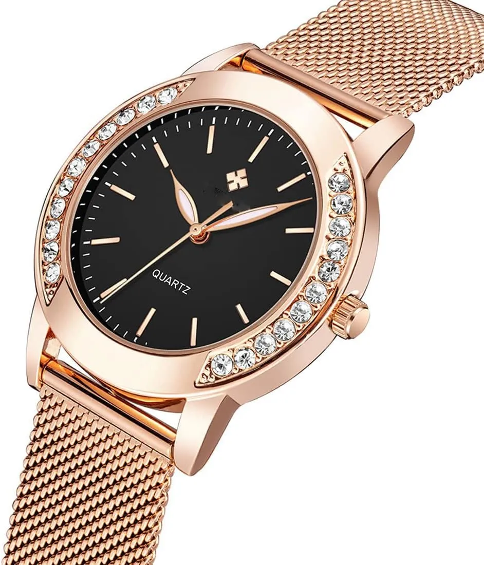 Steel lade decipher Mesh Band Watch Elegant Ladies Gifts Waterproof Wrist Watch SENRUD Fashion Watches for Women Rose Gold Stainless 