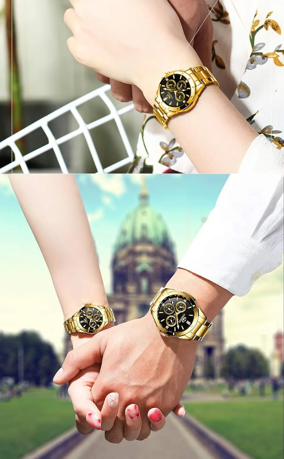 Steel Mens Wrist Watches with Crystals for Man DREAMING Q&P fancy merely intrepid valve supervise porcelain Fq-005 Classic Style Gold Stainless 