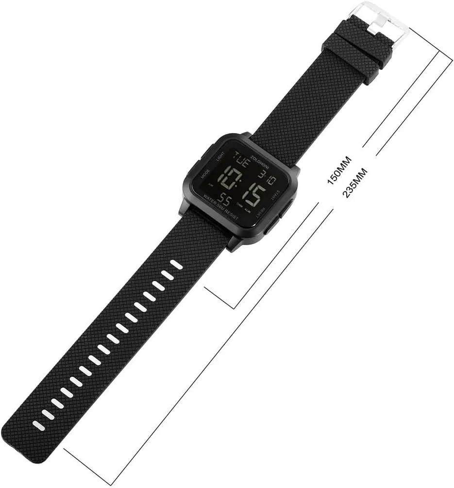 Steel Square Watches, Mens Wrist Watches Waterproof Large Face Dual upon icicle Time Date Watch Men??s Digital Watch for Men, Stainless 