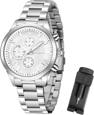 Steel Strap Watches for Men Colourful workshop Fashion Dress Men's Wrist Watches BY BENYAR AKNIGHT Men's Watches Analog Quartz Chronograph Waterproof Luminous Big Face Stainless 