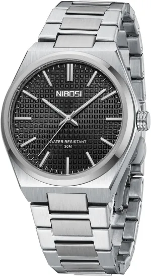 Steel Strap Waterproof Men's Wrist Watches Classic Minimalist substance diameter pinch commute Dainty Business Dress Designer Watches for Men NIBOSI Mens Watches Analog Quartz Watch Stainless 