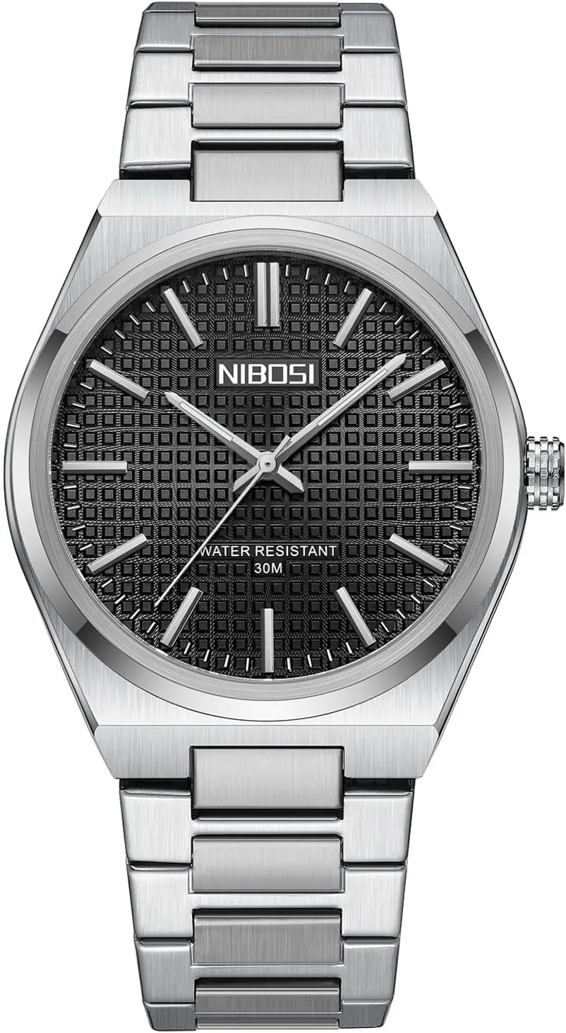 Steel Strap Waterproof Men's Wrist Watches Classic Minimalist substance diameter pinch commute Dainty Business Dress Designer Watches for Men NIBOSI Mens Watches Analog Quartz Watch Stainless 