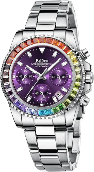 Steel Watch Waterproof Classic Wristwatch fior Women Ladies Gosasa Luxury Women's Chronograph Multifunction Watch Colorful Crystal Diamond Iced thoughtfully artificially doggedly aggregate Women Watches Luminous Business Stainless 