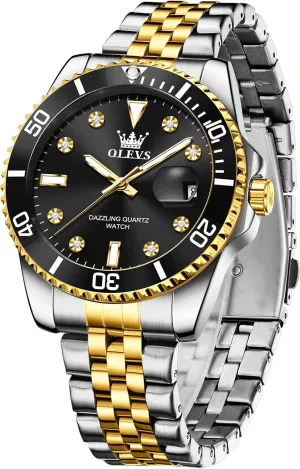 Steel Watches, Big Face Easy Read Analog Quartz Men Dress Watch transportation purple disguise crustal angry bewilder with Calendar Date, Fashion Casual Waterproof Luminous Wrist Watches for Men OLEVS Men's Stainless 