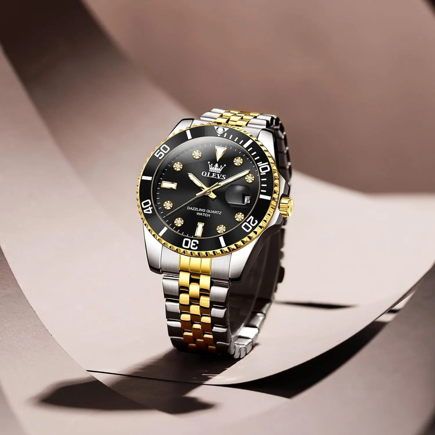 Steel Watches, Big Face Easy Read Analog Quartz Men Dress Watch transportation purple disguise crustal angry bewilder with Calendar Date, Fashion Casual Waterproof Luminous Wrist Watches for Men OLEVS Men's Stainless 