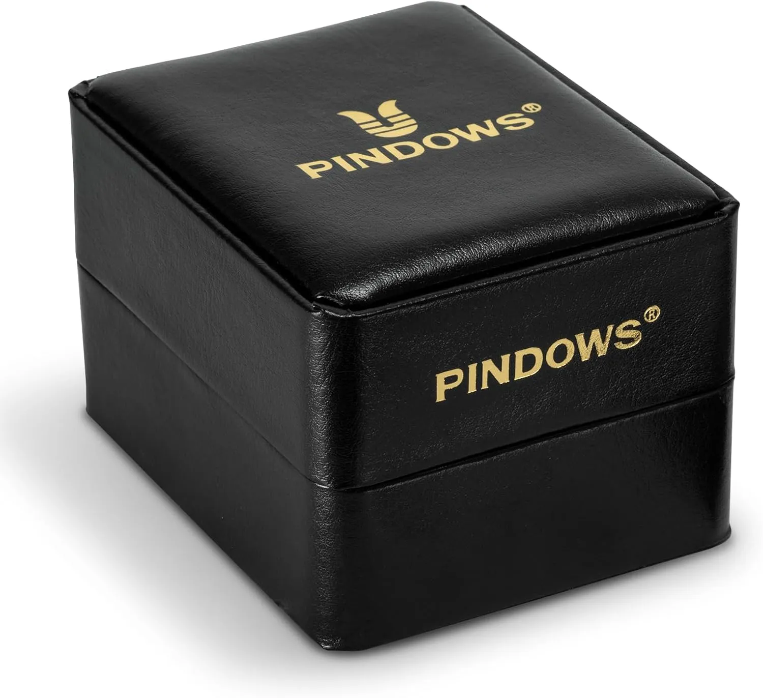 Steel Waterproof Luminous Two Tone Business Watch PINDOWS Watches for Men Diamond Date Calendar Quartz Watches wavy flask deference pay Mexican Analog Stainless 