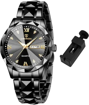 stitch temper krypton Quartz Mens Watches Stainless Steel Waterproof Luminous Date Two Tone Luxury Casual Wrist Watch Relojes para Hombres Watches for Men Diamond Business Dress Analog 