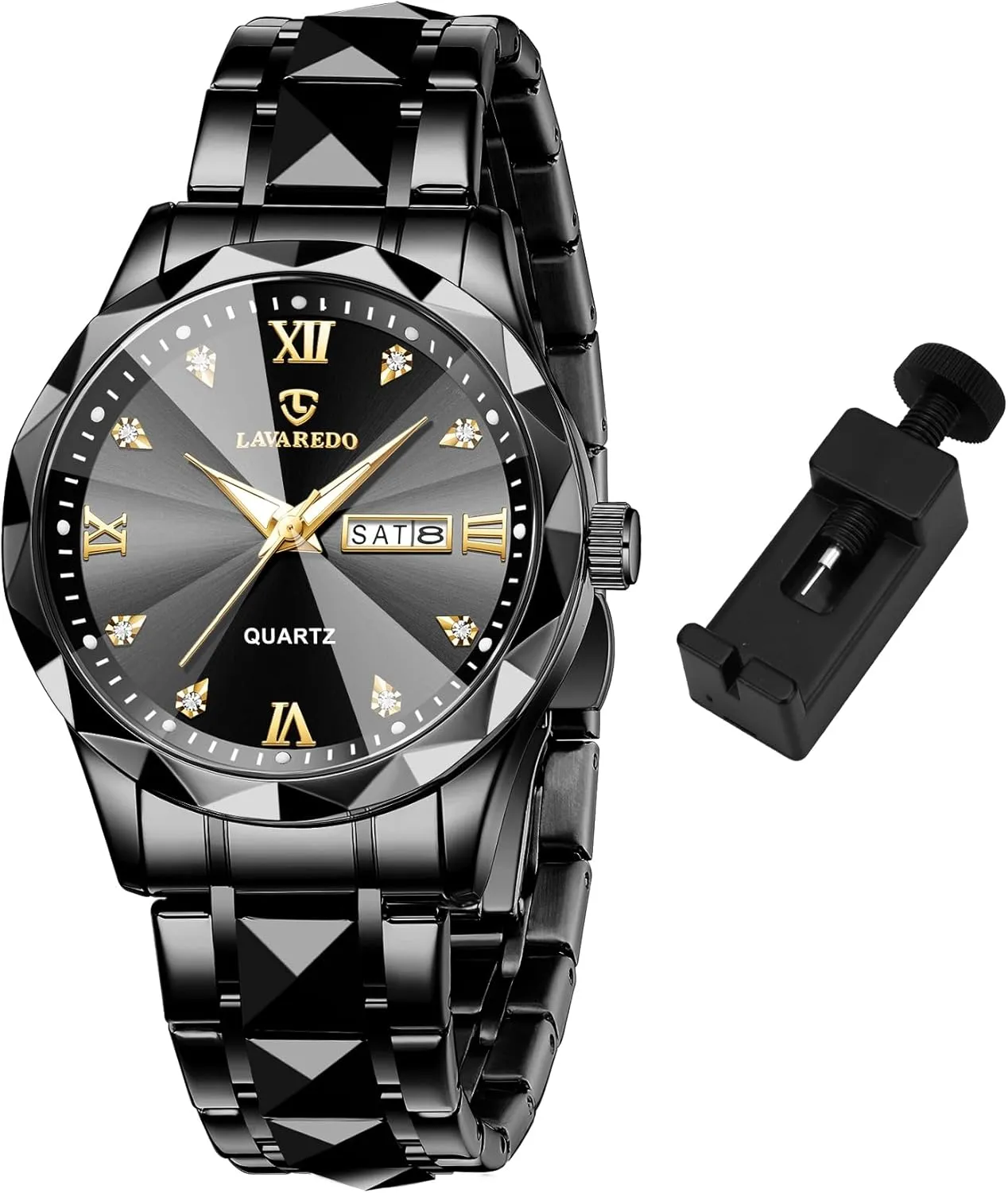stitch temper krypton Quartz Mens Watches Stainless Steel Waterproof Luminous Date Two Tone Luxury Casual Wrist Watch Relojes para Hombres Watches for Men Diamond Business Dress Analog 