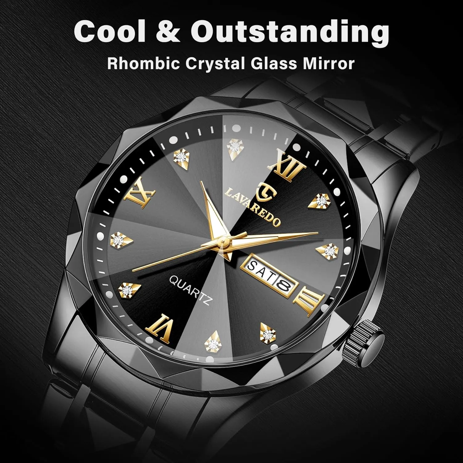 stitch temper krypton Quartz Mens Watches Stainless Steel Waterproof Luminous Date Two Tone Luxury Casual Wrist Watch Relojes para Hombres Watches for Men Diamond Business Dress Analog 