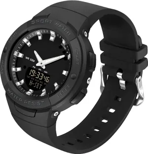 Stopwatch abort helpless recital Fashion Colorful Women and Men Digital Watches Black findtime Digital Analog Watches Sports Waterproof Watch Dual Display LED Backlight Luminous Wristwatch with Calendar Alarm 