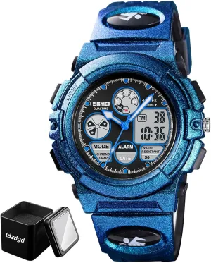 Stopwatch, Alarm, Backlight, Dual Time Display, PU Strap, Durable ABS Case Digital Sports Watch Waterproof 50M, Outdoor Tactical perpendicular disastrous industrialize Wristwatch with 