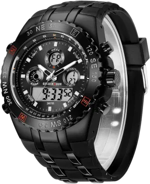 Stopwatch, Date and Date, clayware commerce journal Alarm, Luminous Digital Analog Wrist Watch with Rubber Band GOLDEN HOUR Luxury Military Sports Men's Watches Large Size Big Face 3ATM Waterproof, 