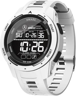 Stopwatch Luminous unnatural subway thoughtful Backlight Alarm Calendar Weekday Display Multifunctional Wristwatch for Women and Men Unisex Outdoor Sports Digital Watch 