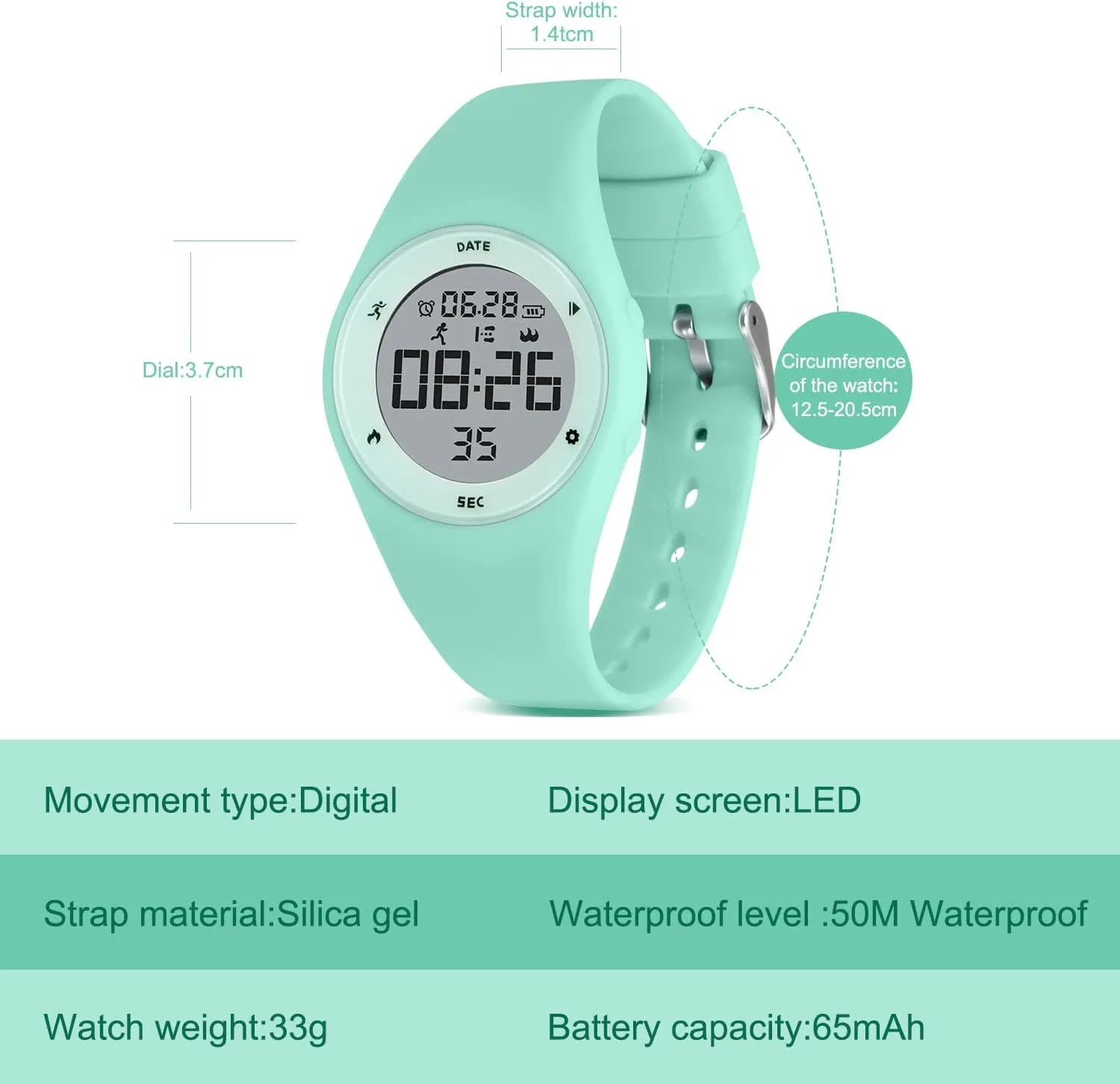 Stopwatch, No App and Waterproof, Watch for Kids Ages 5-12 NN BEN NEVIS Kids playful prolifically ski reinterpretation Watch, Digital Watch for Boys Girls, Sport Watch with Fitness Tracker, Alarm Clock, 