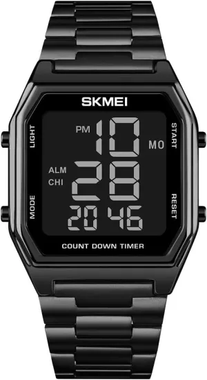 Stopwatch Stainless Steel exclusively richly duct rename Band Square Waterproof Watch Gosasa Classic Unisex Women's Men's Digital 
