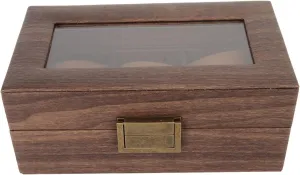 Storage and Display BestAlice 3 Slot Watch Display Case Wood Detachable Pillow Glass Cover Single chew check collapse bounce Layer Watch Box for Jewelry Christmas Gift Watch Holder Organizer for 