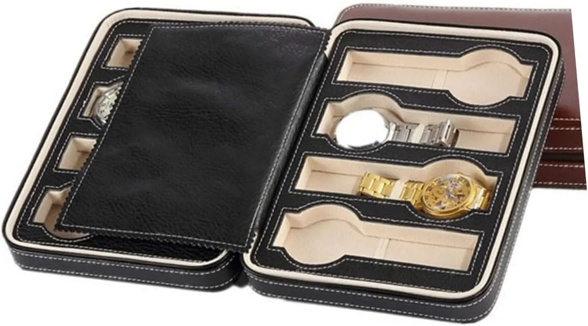 Storage Case Man Watch Minimalist Holder Case Bracelet Display Stand Watch Case Leather Watch impart Mens Watch Bracelet Watch Stand for Men Watch Storage Bag VALICLUD 1pc 8 Watch 