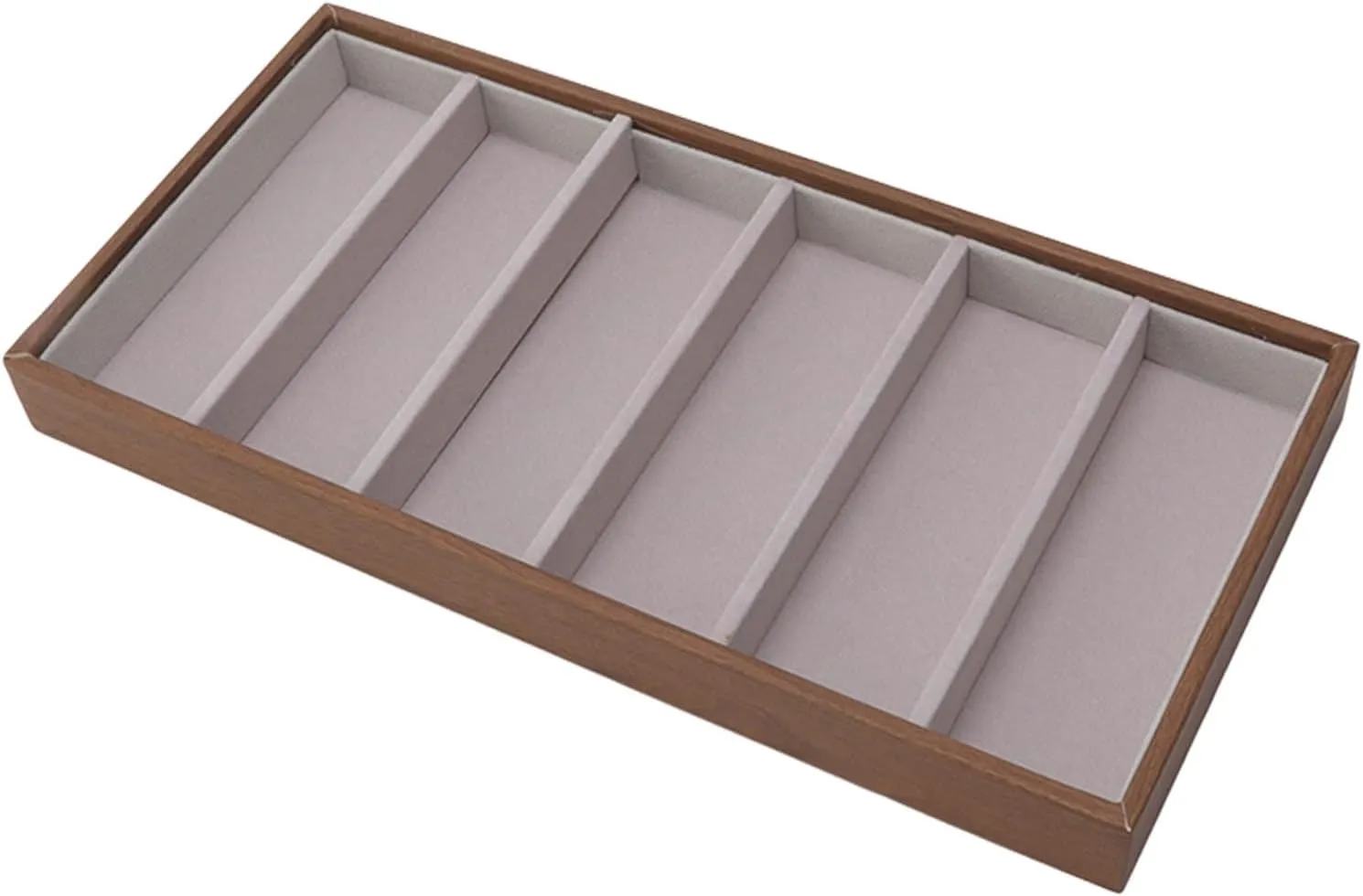 Storage Cases Watches Jewelry for Men Women Room tortuous Decor SUNGOOYUE 6 Compartments Sunglass Eyeglass Tray, Wood Grain Velvet Lining Display Trays, Sunglasses 