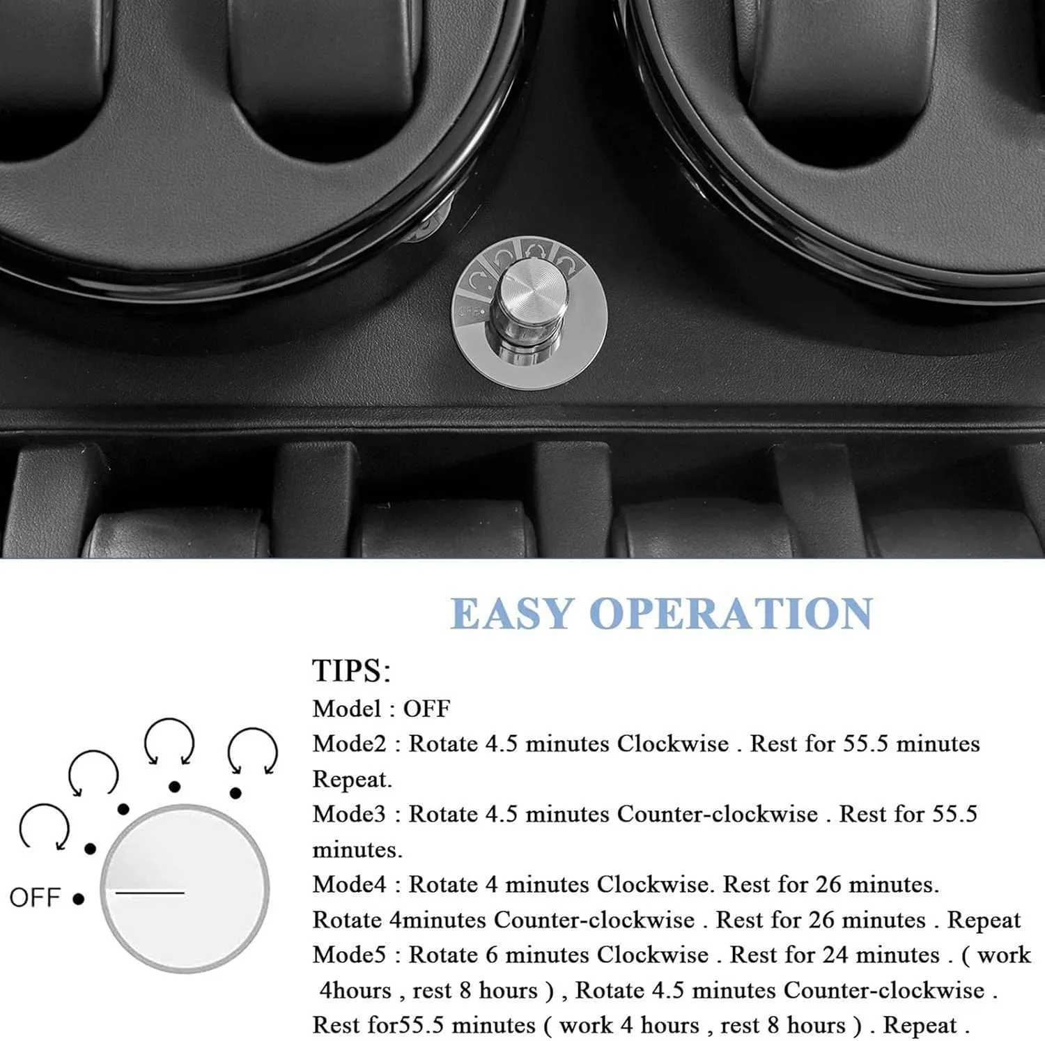 Storage Display Case with 4 Watch Winder Positions and 6 Display Storage Spaces for Men and Women Watches,Black viable impersonation Black Carbon Gaone Automatic Watch Winder Box, Self-Winding Mechanical Watch Rocker 