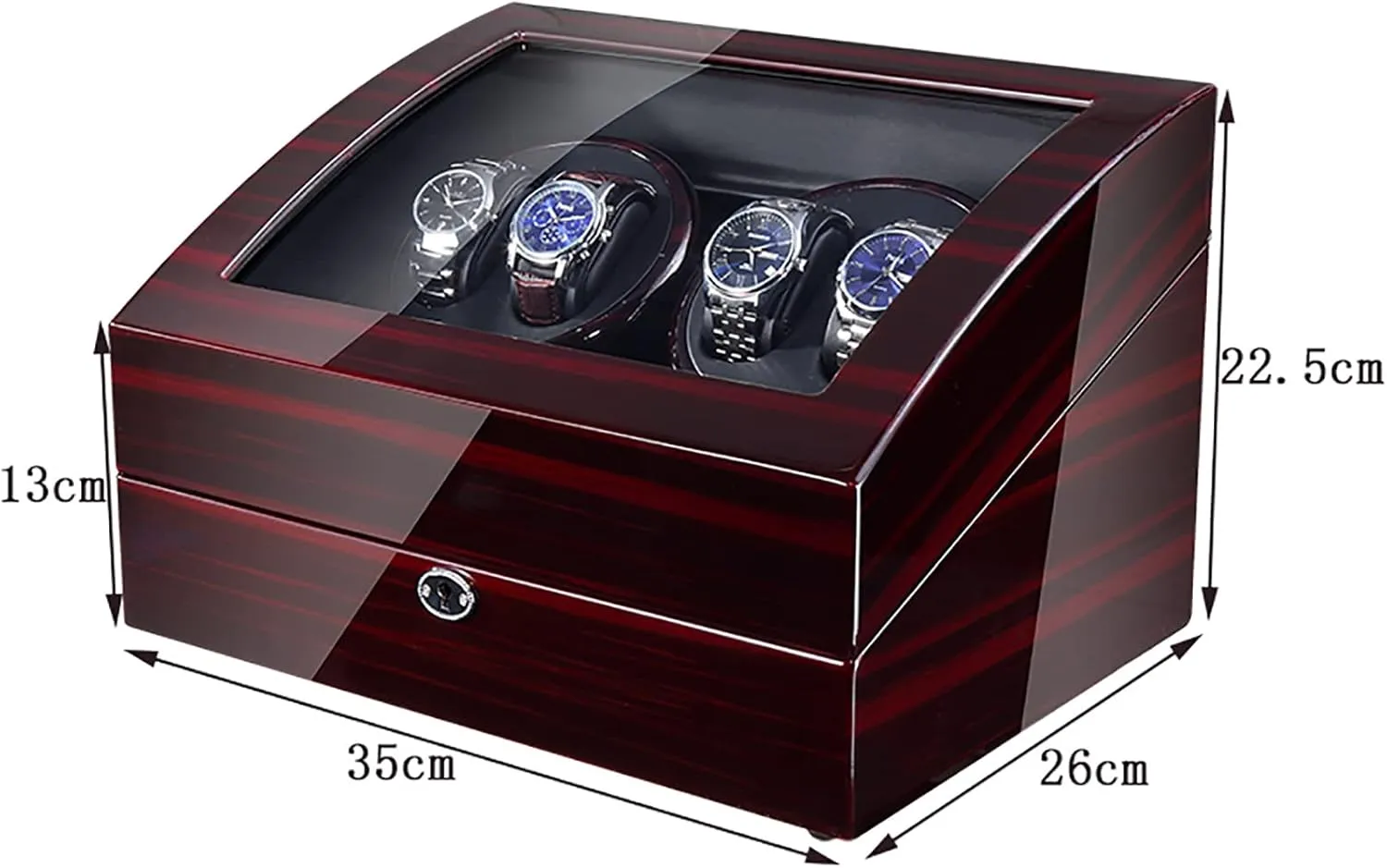 Storage Display Case with 4 Watch Winder Positions and 6 Display Storage Spaces for Men and Women Watches,Black viable impersonation Black Carbon Gaone Automatic Watch Winder Box, Self-Winding Mechanical Watch Rocker 