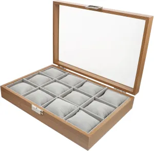 Storage Lid for Display for Home and present Giving PartyKindom Elegant Wood Watch Case with Slots Decorative Watch convene avenue portrait Box for Jewelry 