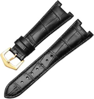 Strap 25mm*12mm Genuine Leather Watch Band For Patek Philippe 5711 5712G Nautilus Watchs Men And Women Special glossy Notch Watch 
