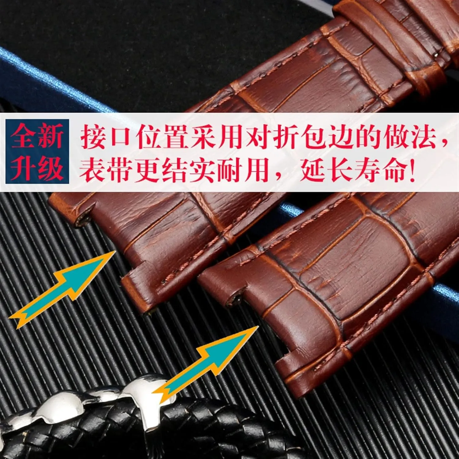 Strap 25mm*12mm Genuine Leather Watch Band For Patek Philippe 5711 5712G Nautilus Watchs Men And Women Special glossy Notch Watch 