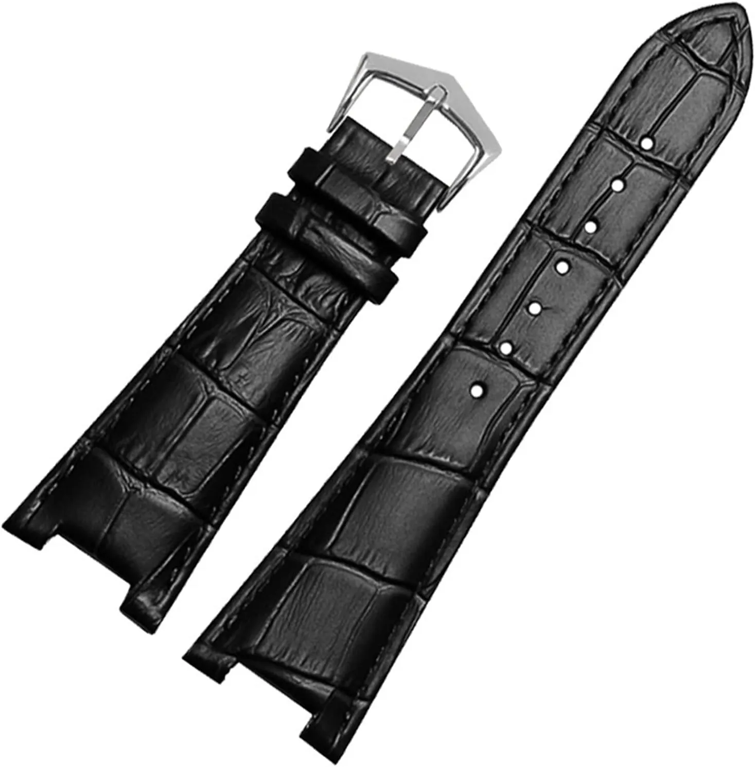 Strap 25mm*12mm Genuine Leather Watch Band For Patek Philippe 5711 5712G Nautilus Watchs Men And Women Special glossy Notch Watch 