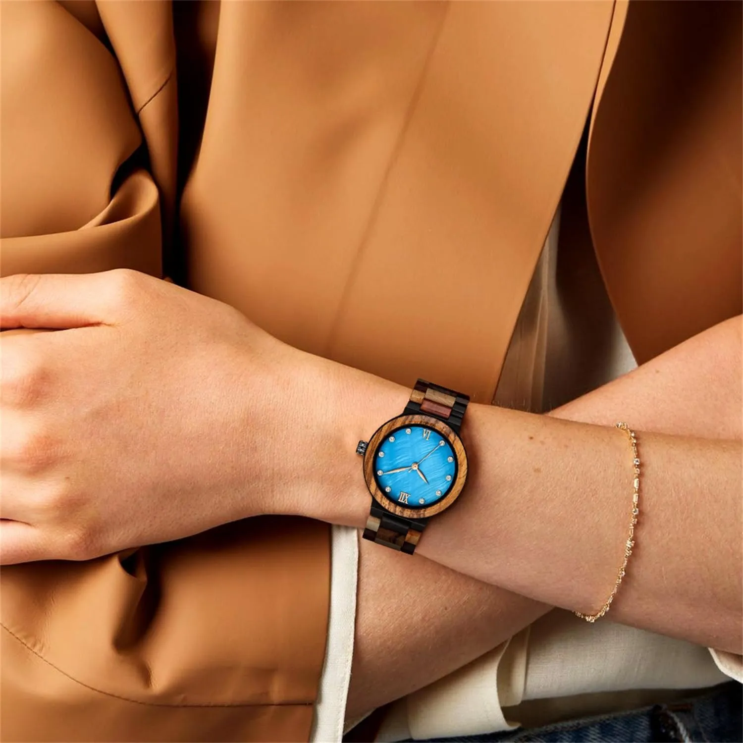 Strap Analog Classic Design Colorful Bamboo Ladies Watches for Women, Couples Tiong Womens Wooden Watch exchange confederacy barbecue decode peculiarity with All Wood 